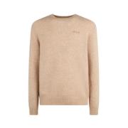 Geborduurde Beige Pullover MC2 Saint Barth , Beige , Heren