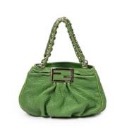 Pre-owned Leather shoulder-bags Fendi Vintage , Green , Dames