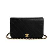 Pre-owned Leather chanel-bags Chanel Vintage , Black , Dames