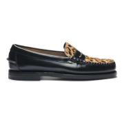 Wilde Vrouw Luipaardprint Schoenen Sebago , Black , Dames