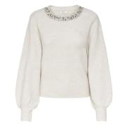 Witte Gebreide Trui Herfst/Winter Vrouwen Only , White , Dames