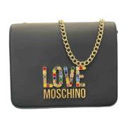 Stijlvolle PU-tas Love Moschino , Black , Dames