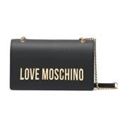 Grijze PU Schoudertas Love Moschino , Black , Dames