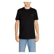 Zwarte Katoenen T-shirt Korte Mouw Armani Exchange , Black , Heren