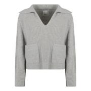 Kraag Sweater 1/1 Allude , Gray , Dames