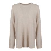 Marmer Mel Sweatshirt voor Vrouwen Allude , Beige , Dames