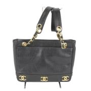 Pre-owned Leather totes Chanel Vintage , Black , Dames