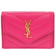 Pre-owned Leather wallets Yves Saint Laurent Vintage , Pink , Dames