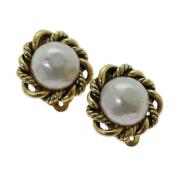 Pre-owned Metal earrings Chanel Vintage , Yellow , Dames