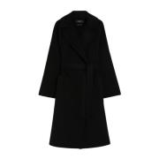 Zwarte jas met Vestaglia-stijl Max Mara Weekend , Black , Dames