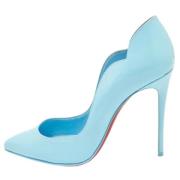 Pre-owned Leather heels Christian Louboutin Pre-owned , Blue , Dames