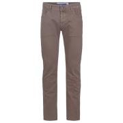 Slim Fit Lage Taille Broek met Borduurwerk Jacob Cohën , Brown , Heren