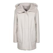 Omkeerbare Shearling Winterjas 1972 Desa , White , Dames