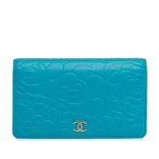 Pre-owned Leather wallets Chanel Vintage , Blue , Dames