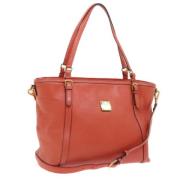 Pre-owned Leather shoulder-bags MCM Pre-owned , Orange , Dames