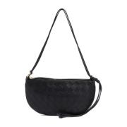 Zwarte Clutch met Knoophandvat en Ritssluiting Bottega Veneta , Black ...