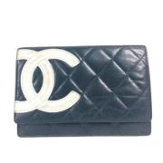 Pre-owned Leather wallets Chanel Vintage , Black , Dames