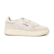 Beige Sneakers van runderhuid met veters Autry , Beige , Heren