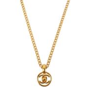 Pre-owned Fabric necklaces Chanel Vintage , Yellow , Dames