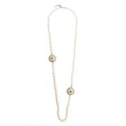 Pre-owned Metal necklaces Chanel Vintage , White , Dames