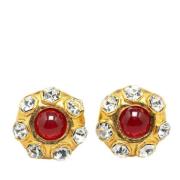 Pre-owned Metal earrings Chanel Vintage , Yellow , Dames