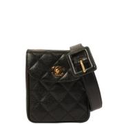 Pre-owned Leather chanel-bags Chanel Vintage , Black , Dames