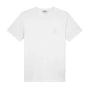 Geborduurd Logo Wit T-shirt Dondup , White , Heren