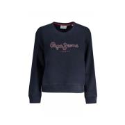 Blauwe Katoenen Sweatshirt met Logoprint Pepe Jeans , Blue , Dames