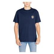 Blauw Katoenen T-shirt Korte Mouwen Mannen Tommy Hilfiger , Blue , Her...