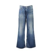 Vintage Geborduurde Wide Leg Jeans Tommy Hilfiger , Blue , Dames