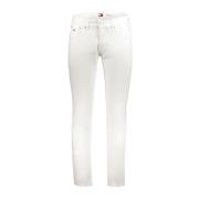 Slim Fit Katoenen Jeans voor Mannen Tommy Hilfiger , White , Heren