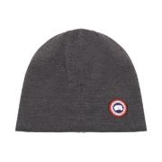 IJzer Grijs Logo Beanie Hat Canada Goose , Gray , Heren