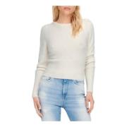 Witte Langemouw Gebreide Kleding voor Vrouwen Only , White , Dames