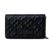 Zwarte Schoudertas met Kliksluiting Love Moschino , Black , Dames