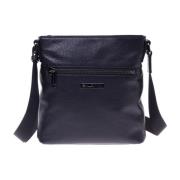 Crossbody bag in black tumbled leather Baldinini , Black , Heren