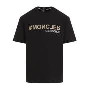 Zwarte T-shirt met korte mouwen Moncler , Black , Heren