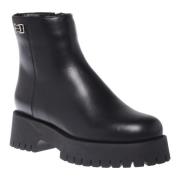 Combat boots in black leather Baldinini , Black , Dames