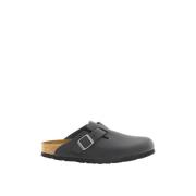 Smalle pasvorm Boston Sabot in geolied Nubuck leer Birkenstock , Black...