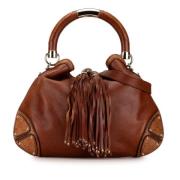 Pre-owned Leather handbags Gucci Vintage , Brown , Dames