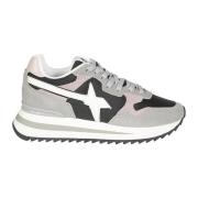 Metallic Suede Nylon Sneakers W6Yz , Gray , Dames