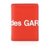 Maxi Logo Leren Bifold Portemonnee Comme des Garçons , Red , Heren