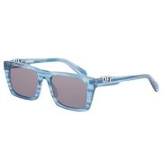 Blauw Gestreepte Zonnebril Albany 14407 Off White , Blue , Unisex