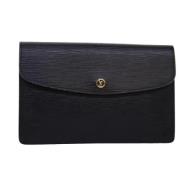 Pre-owned Leather clutches Louis Vuitton Vintage , Black , Dames