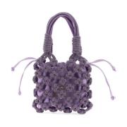 Handtas van geweven gaas met kristaldraad Hibourama , Purple , Dames