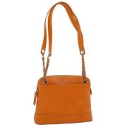 Pre-owned Leather chanel-bags Chanel Vintage , Orange , Dames