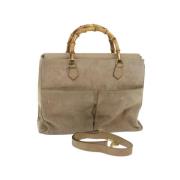 Pre-owned Suede gucci-bags Gucci Vintage , Beige , Dames