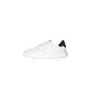 Witte Leren Sneakers Logo Rubberen Zool Philippe Model , White , Heren