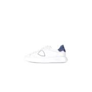 Witte Leren Sneakers Rubberen Zool Philippe Model , White , Heren