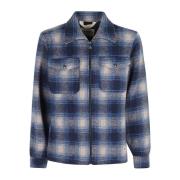 Geruite Wollen Overshirt Jas Roy Roger's , Blue , Heren