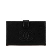 Pre-owned Leather wallets Chanel Vintage , Black , Dames